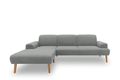 Domo. Collection Salinas Ecksofa mit Federkern, Federkernsofa, L-Form mit Holzfüßen und schwebender Optik, Sofa, Couch, Eckcouch, Mint, 292 x 176 cm von DOMO. collection