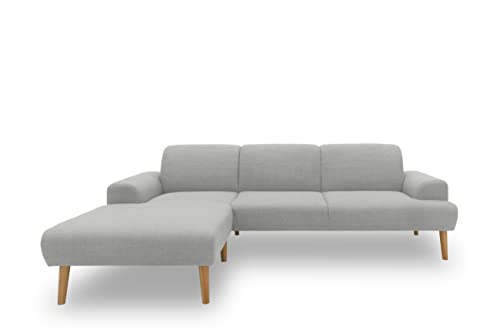 DOMO. collection Ecksofa Salinas, Sofa mit Federkern in L-Form, moderne Couch mit Holzfüßen und schwebender Optik, Eckcouch, Polsterecke, 292 x 176 x 83 cm (BxTxH), silber von DOMO. collection