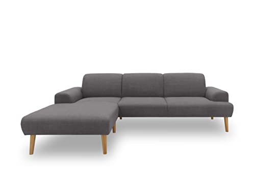 DOMO. collection Ecksofa Salinas, Sofa mit Federkern in L-Form, moderne Couch mit Holzfüßen und schwebender Optik, Eckcouch, Polsterecke, 292 x 176 x 83 cm (BxTxH), anthrazit von DOMO. collection