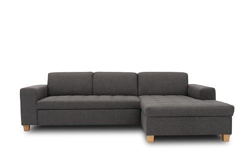 DOMO. collection Ecksofa Sugar, Sofa in L-Form, Eckcouch Polstergarnitur, 266 x 162 x 80 cm, anthrazit von DOMO. collection
