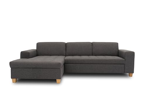 DOMO. collection Ecksofa Sugar, Sofa mit Schlaffunktion in L-Form, Eckcouch mit Bett, 266 x 162 x 80 cm, anthrazit von DOMO. collection