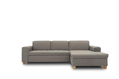 DOMO. collection Ecksofa Sugar, Sofa mit Schlaffunktion in L-Form, Eckcouch mit Bett, 266 x 162 x 80 cm, hellgrau von DOMO. collection