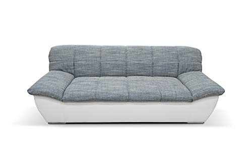 DOMO. Collection Splash Sofa / 2-Sitzer / Breite: 211 cm / Bezugsstoff: Webstoff in weiss-grau & Kunstleder in weiss / modernes Sofa von DOMO. collection