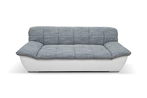 DOMO. Collection Splash Sofa, 3-Sitzer Couch - Garnitur - 232 x 96 x 76 cm, 3er Polster in weiß / weiß-grau von DOMO. collection