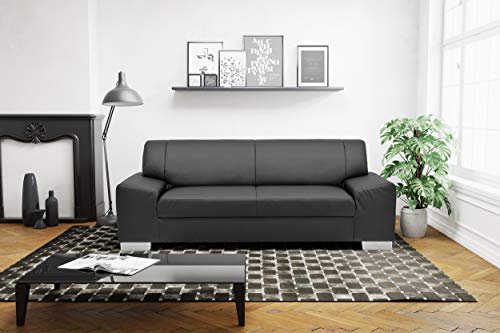 DOMO. Collection Sofa Alisson, 3er Couch, 3-Sitzer, 3er Garnitur, 199x83x75 cm, Polstergarnitur in schwarz von DOMO. collection