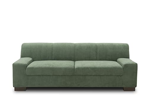 DOMO. Collection Norma Sofa / 3er fest / Größe 212 x 85 x 74 cm (BxTxH) / Bezug Polyester grün von DOMO. collection