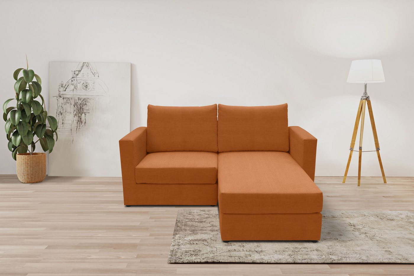 DOMO collection 2-Sitzer 800015, als Sitzmöbel oder Schlafgelegenheit nutzbar, Schlafsofa, Sitzfläche mit Federkern, inkl. 2 Rückenkissen von DOMO collection