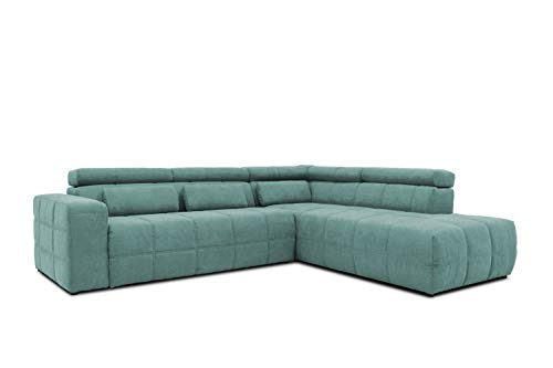 DOMO. Collection Brandon Ecksofa, Sofa mit Rückenfunktion in L-Form, Polsterecke, Eckgarnitur, Mint, Ottomane rechts von DOMO. collection