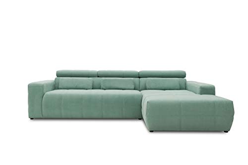 DOMO. Collection Brandon Ecksofa, Sofa mit Rückenfunktion in L-Form, Polsterecke, Eckgarnitur, mint, 285 x 175 cm von DOMO. collection