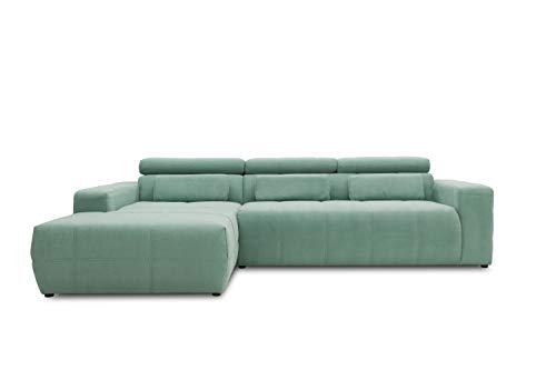 DOMO. Collection Brandon Ecksofa, Sofa mit Rückenfunktion in L-Form, Polsterecke, Eckgarnitur, mint, 285 x 175 cm von DOMO. collection