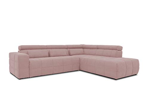 DOMO. Collection Brandon Ecksofa, Sofa mit Rückenfunktion in L-Form, Polsterecke, Eckgarnitur, rosa, Ottomane rechts von DOMO. collection