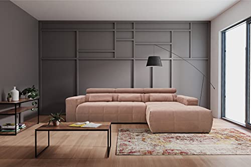 DOMO. Collection Brandon Ecksofa, Sofa mit Rückenfunktion in L-Form, Polsterecke, Eckgarnitur, rosa, 285 x 175 cm von DOMO. collection