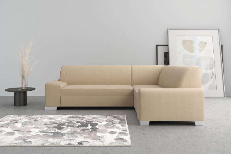 DOMO collection Ecksofa Anzio in kubischer Formensprache, flache Armlehnen, L-Form, Wahlweise mit Bettfunktion und Federkern für hohen Sitzkomfort DOMO collection Ecksofa Anzio in kubischer Formensprache, flache Armlehnen, L-Form, Wahlweise mit Bettfunktion und Federkern für hohen Sitzkomfort von DOMO collection