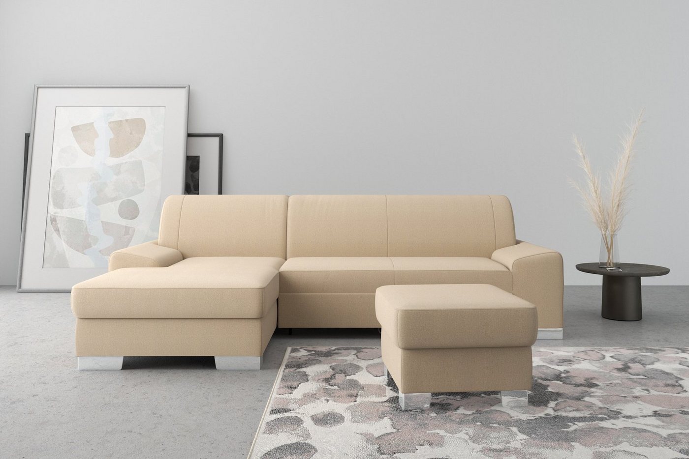 DOMO collection Ecksofa Anzio L-Form, whlw. Bettfunktion, Federkern, hochwertig, Breite 271 cm, Mit Bettfunktion, Recamiere links, Chenille-Struktur, cappucino DOMO collection Ecksofa Anzio L-Form, whlw. Bettfunktion, Federkern, hochwertig, Breite 271 cm, Mit Bettfunktion, Recamiere links, Chenille-Struktur, cappucino von DOMO collection