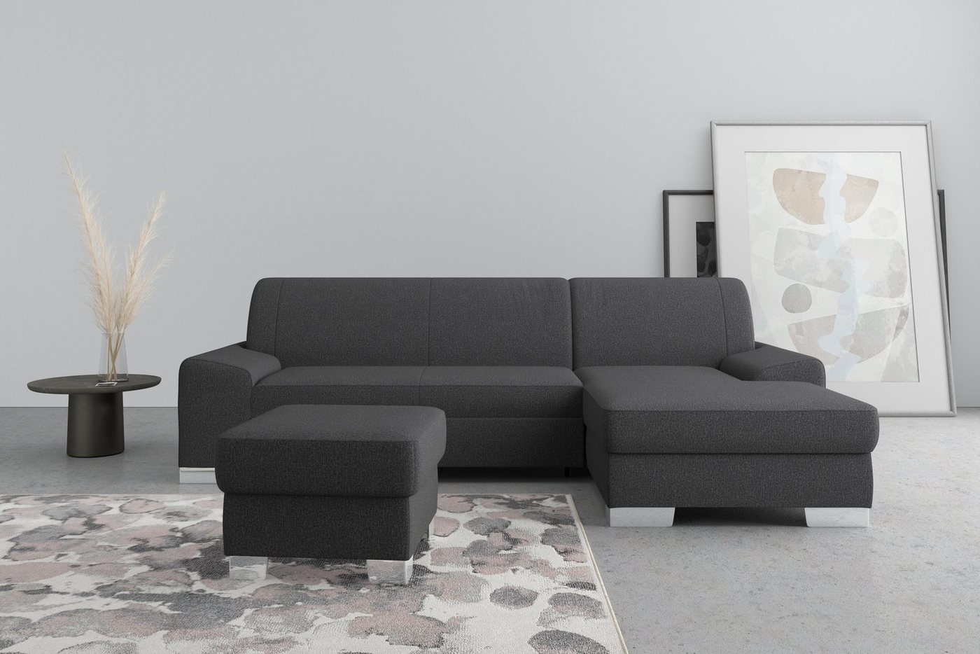 DOMO collection Ecksofa Anzio L-Form, whlw. Bettfunktion, Federkern, hochwertig, Breite 271 cm, Mit Bettfunktion, Recamiere rechts, Feinstruktur, anthratzit DOMO collection Ecksofa Anzio L-Form, whlw. Bettfunktion, Federkern, hochwertig, Breite 271 cm, Mit Bettfunktion, Recamiere rechts, Feinstruktur, anthratzit von DOMO collection