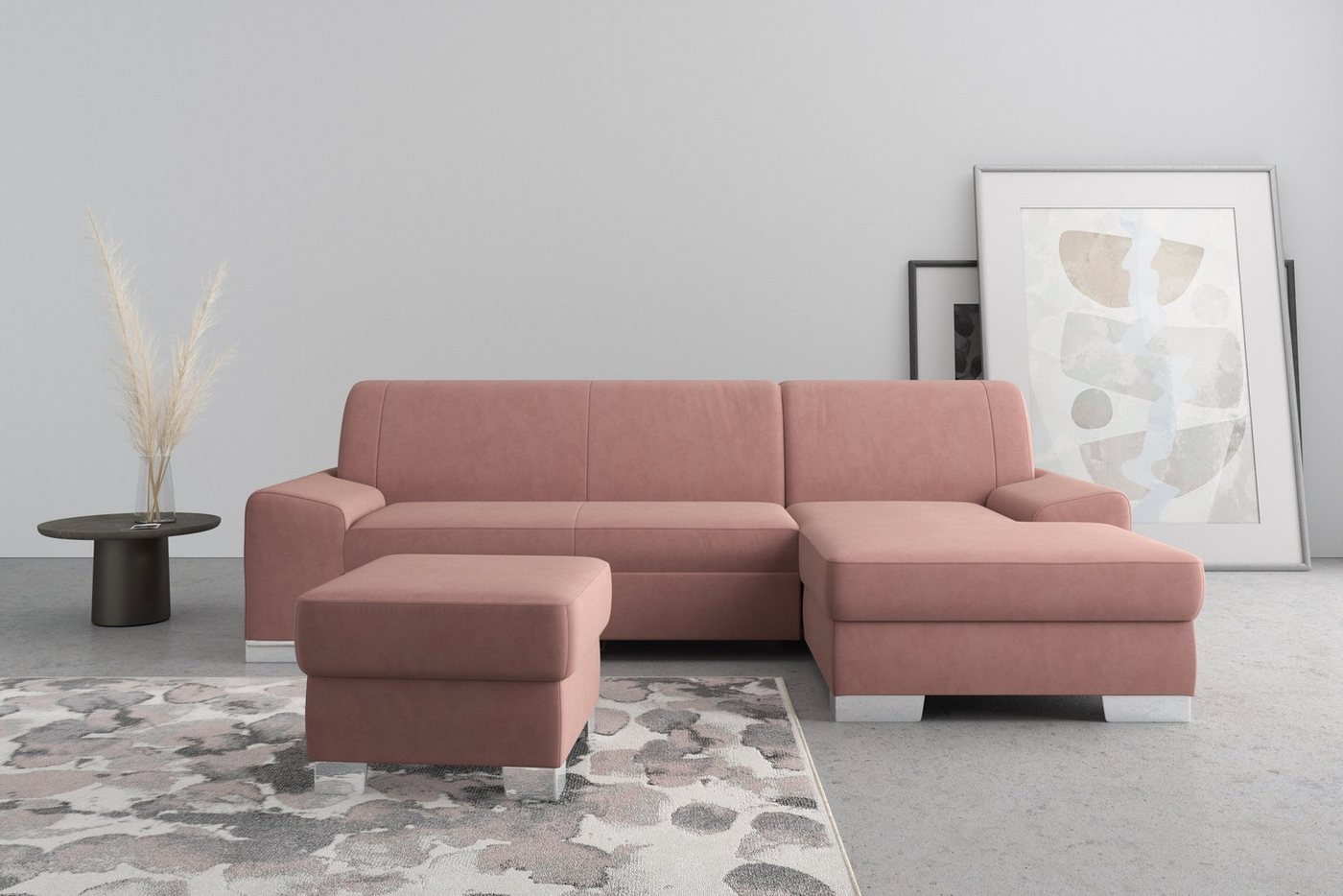 DOMO collection Ecksofa Anzio L-Form, whlw. Bettfunktion, Federkern, hochwertig, Breite 271 cm, Ohne Bettfunktion, Recamiere rechts, Samtoptik, malve DOMO collection Ecksofa Anzio L-Form, whlw. Bettfunktion, Federkern, hochwertig, Breite 271 cm, Ohne Bettfunktion, Recamiere rechts, Samtoptik, malve von DOMO collection