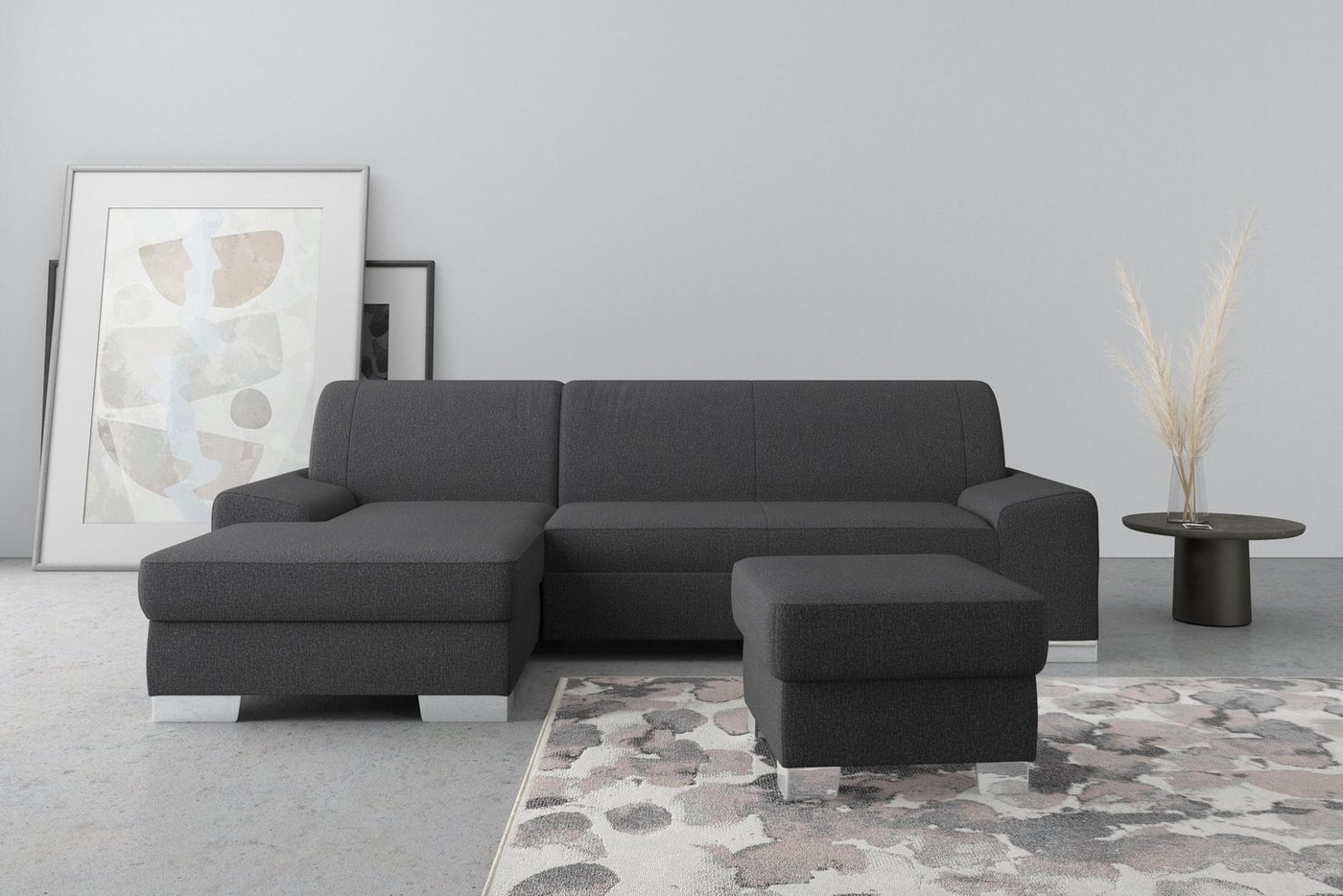DOMO collection Ecksofa Anzio L-Form, whlw. Bettfunktion, Federkern, hochwertig, Breite 271 cm, Ohne Bettfunktion, Recamiere links, Feinstruktur, anthratzit DOMO collection Ecksofa Anzio L-Form, whlw. Bettfunktion, Federkern, hochwertig, Breite 271 cm, Ohne Bettfunktion, Recamiere links, Feinstruktur, anthratzit von DOMO collection