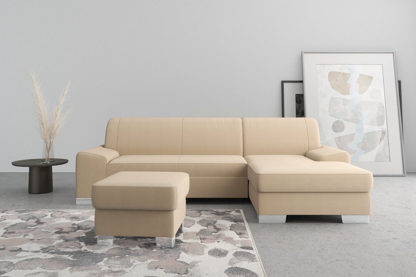 DOMO collection Ecksofa Anzio L-Form, whlw. Bettfunktion, Federkern, hochwertig, Breite 271 cm, Ohne Bettfunktion, Recamiere rechts, Chenille-Struktur, cappucino DOMO collection Ecksofa Anzio L-Form, whlw. Bettfunktion, Federkern, hochwertig, Breite 271 cm, Ohne Bettfunktion, Recamiere rechts, Chenille-Struktur, cappucino von DOMO collection