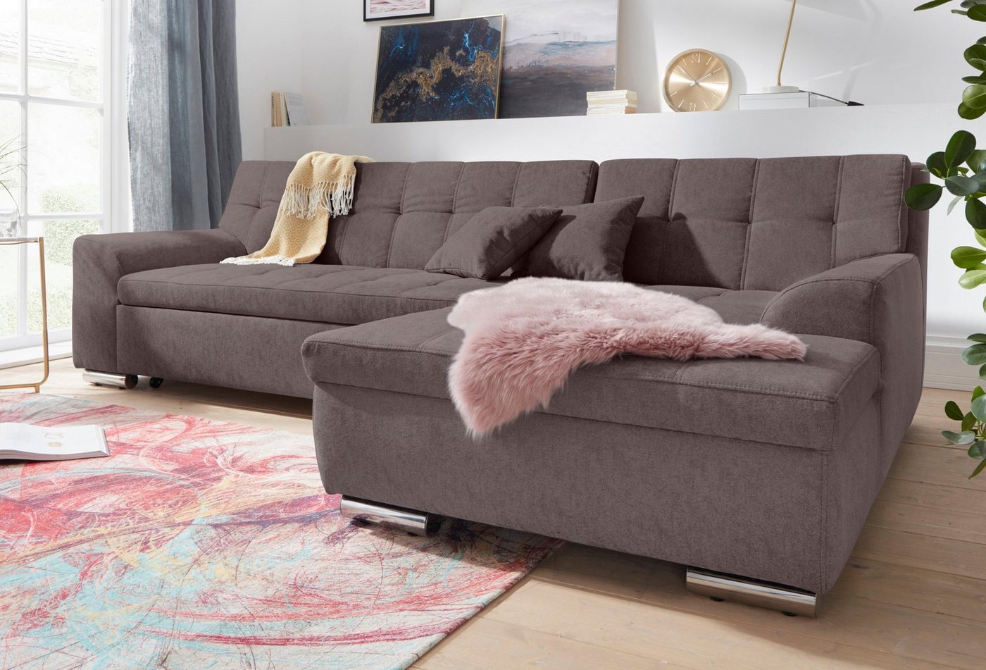 DOMO collection Ecksofa Aversa L-Form, wahlweise mit Bettfunktion von DOMO collection