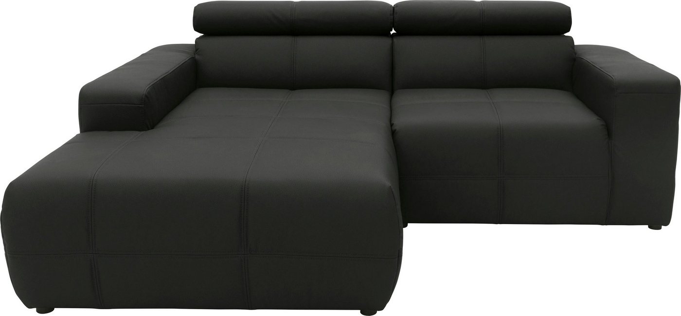 DOMO collection Ecksofa Brandon kleine Ausführung B/T/H: 214/100/80 cm, Mit Kopfteilverstellung, auch in Leder und Cord, L-Form von DOMO collection