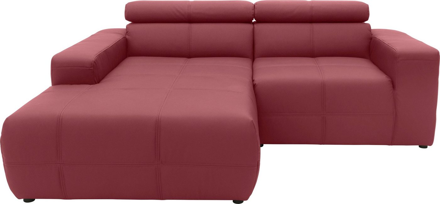 DOMO collection Ecksofa Brandon kleine Ausführung B/T/H: 214/100/80 cm, Mit Kopfteilverstellung, auch in Leder und Cord, L-Form von DOMO collection