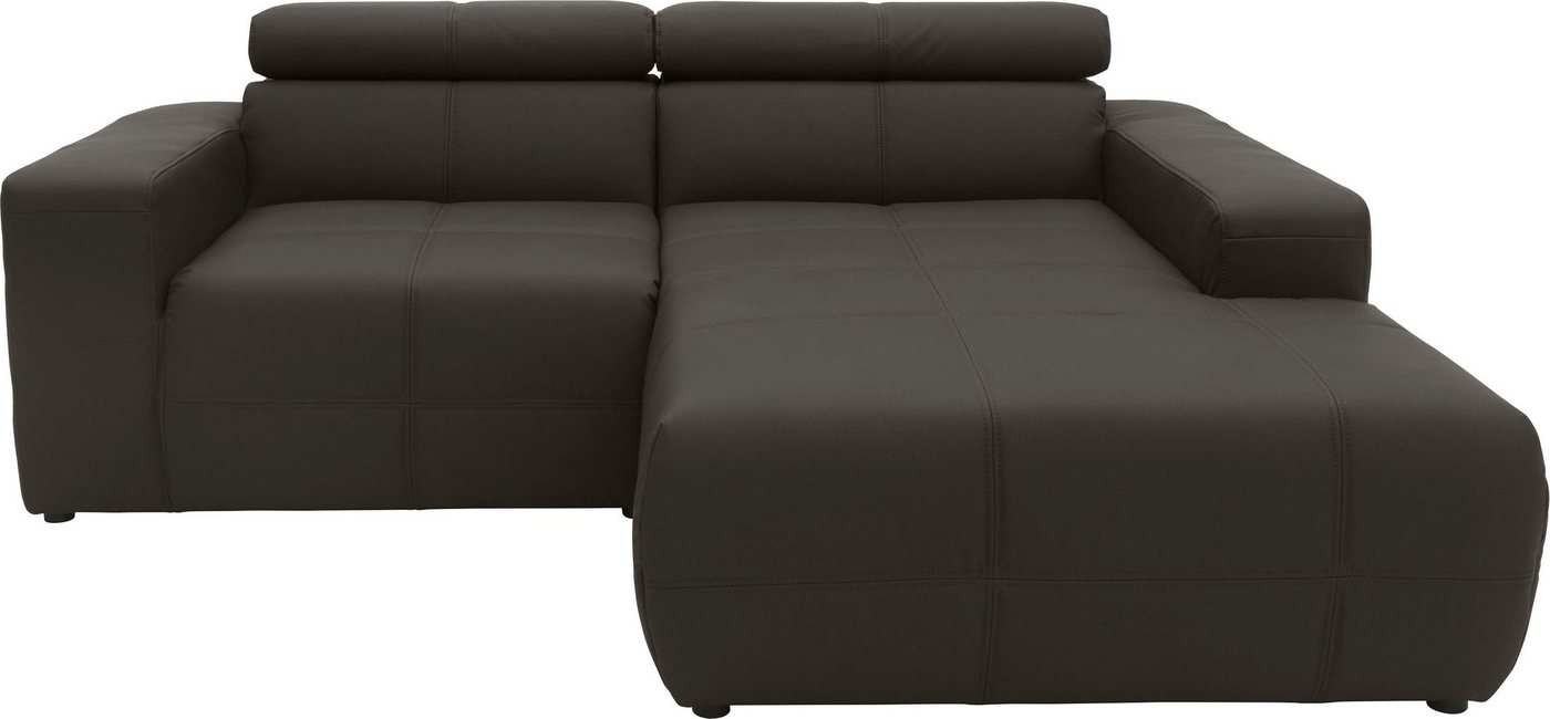 DOMO collection Ecksofa Brandon kleine Ausführung B/T/H: 214/100/80 cm, Mit Kopfteilverstellung, auch in Leder und Cord, L-Form von DOMO collection