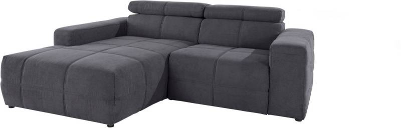 DOMO collection Ecksofa Brandon, inkl. Kopfteilverstellung, B/T/H: 214/100/80 cm, L-Form, Mit Kopfteilverstellung, auch in Leder und Cord, L-Form von DOMO collection