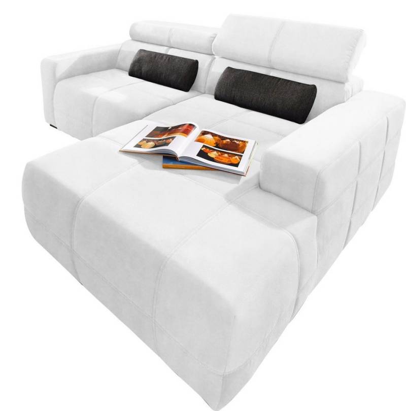 DOMO collection Ecksofa Brandon, inkl. Kopfteilverstellung, B/T/H: 214/100/80 cm, L-Form, Mit Kopfteilverstellung, auch in Leder und Cord, L-Form von DOMO collection