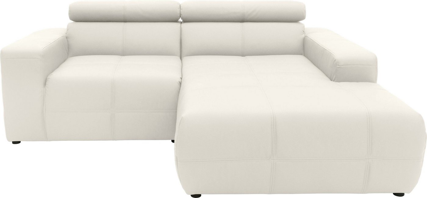 DOMO collection Ecksofa Brandon kleine Ausführung B/T/H: 214/100/80 cm, Mit Kopfteilverstellung, auch in Leder und Cord, L-Form von DOMO collection