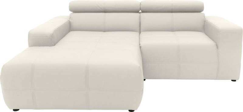DOMO collection Ecksofa Brandon, inkl. Kopfteilverstellung, B/T/H: 214/100/80 cm, L-Form, Mit Kopfteilverstellung, auch in Leder und Cord, L-Form von DOMO collection