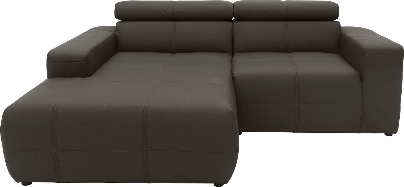 DOMO collection Ecksofa Brandon kleine Ausführung B/T/H: 214/100/80 cm, Mit Kopfteilverstellung, auch in Leder und Cord, L-Form von DOMO collection