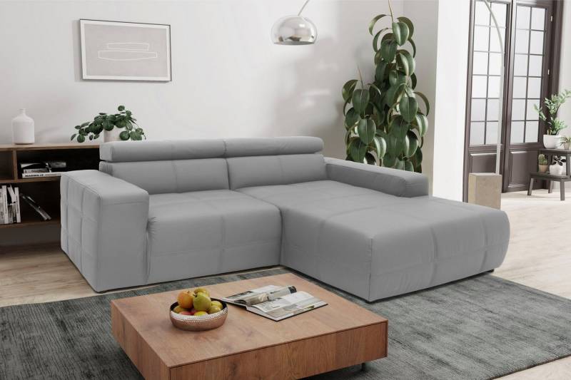 DOMO collection Ecksofa Brandon, inkl. Kopfteilverstellung, B/T/H: 214/100/80 cm, L-Form, Mit Kopfteilverstellung, auch in Leder und Cord, L-Form von DOMO collection