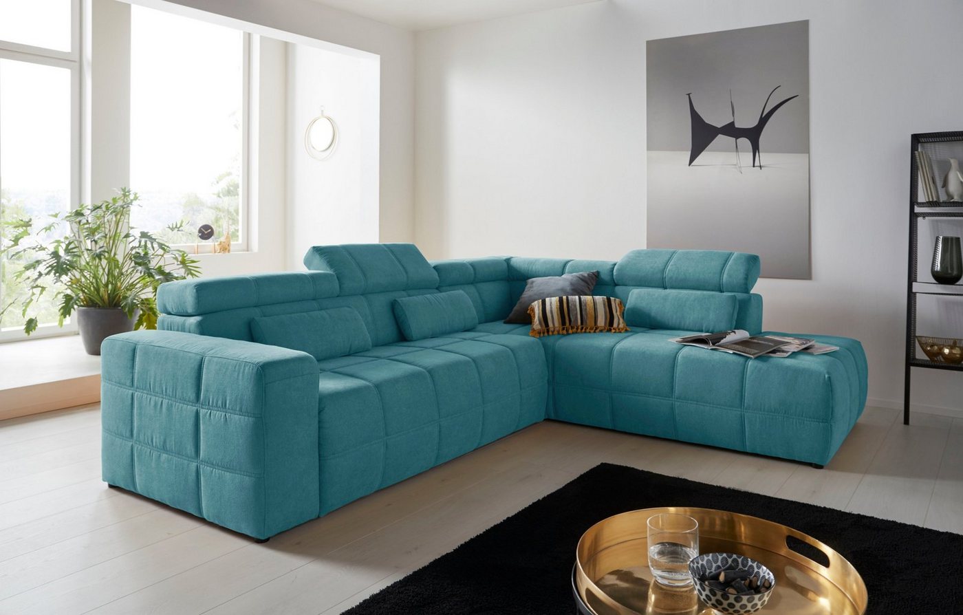 DOMO collection Ecksofa Brandon L-Form, auch in Leder, inklusive Kopfteilverstellung, wahlweise mit Sitztiefenverstellung von DOMO collection