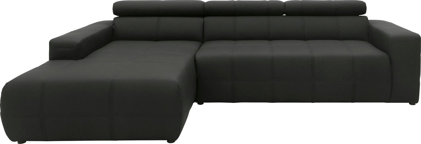 DOMO collection Ecksofa Brandon große Ausführung B/T/H: 289/177/80 cm, auch in Leder und Cord, mit Kopfteilverstellung, wahlweise Sitztiefenverstellung, L-Form von DOMO collection