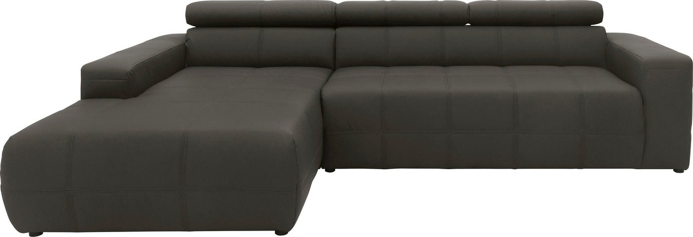 DOMO collection Ecksofa Brandon große Ausführung B/T/H: 289/177/80 cm, auch in Leder und Cord, mit Kopfteilverstellung, wahlweise Sitztiefenverstellung, L-Form von DOMO collection