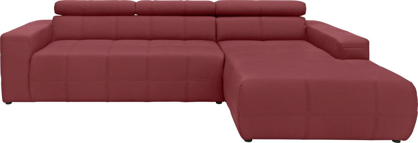 DOMO collection Ecksofa Brandon große Ausführung B/T/H: 289/177/80 cm, auch in Leder und Cord, mit Kopfteilverstellung, wahlweise Sitztiefenverstellung, L-Form von DOMO collection