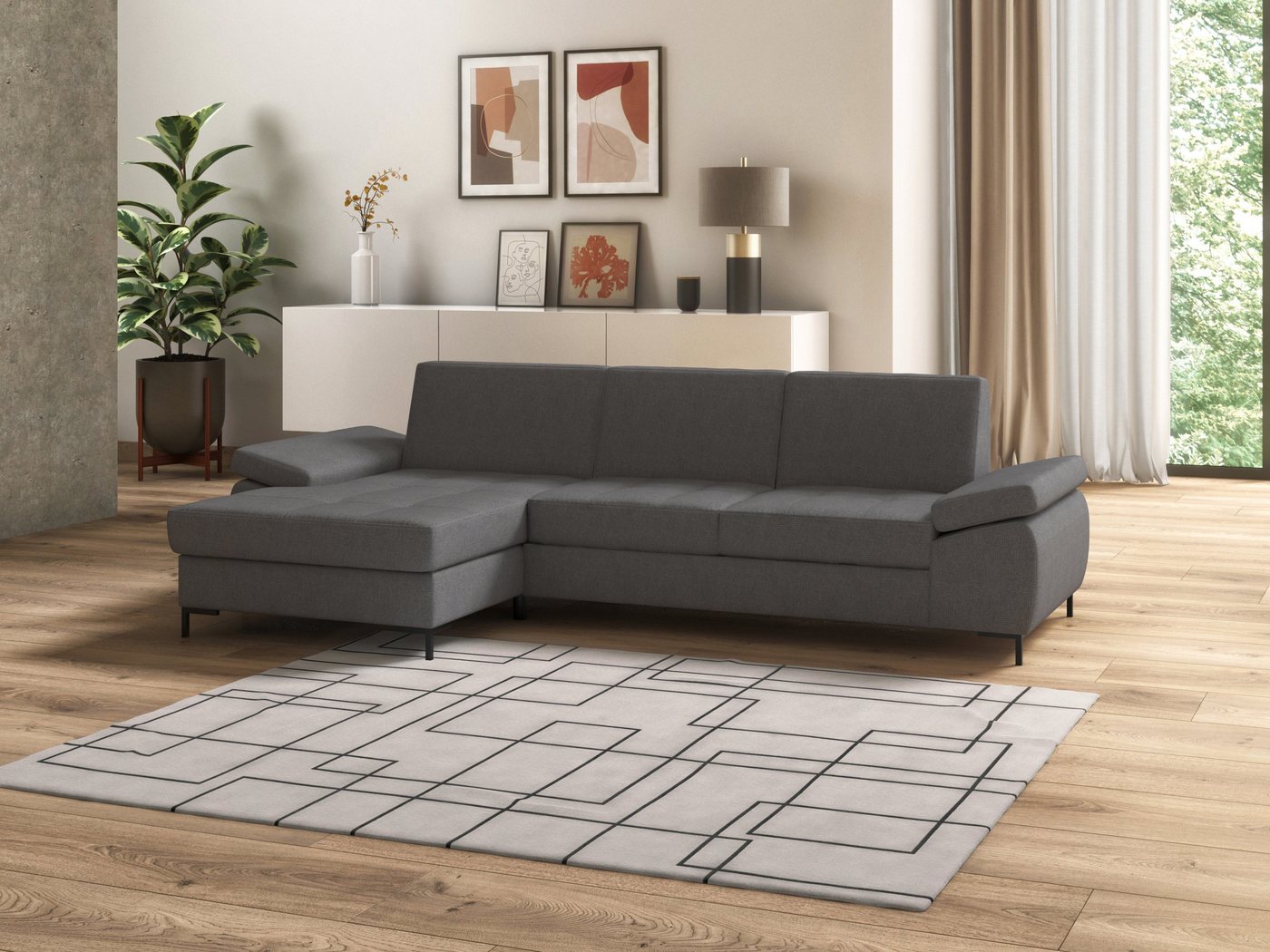 DOMO collection Ecksofa Capelo L-Form, mit Armteilverstellung, wahlweise mit Bettfunktion, Federkern DOMO collection Ecksofa Capelo L-Form, mit Armteilverstellung, wahlweise mit Bettfunktion, Federkern von DOMO collection