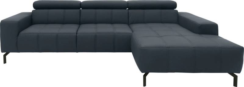 DOMO collection Ecksofa Cunelli tolle Sitznähte als Designelement, fester Sitzkomfort, L-Form, wahlweise mit 6-fach verstellbarer Kopfteilverstellung, bodenfrei von DOMO collection