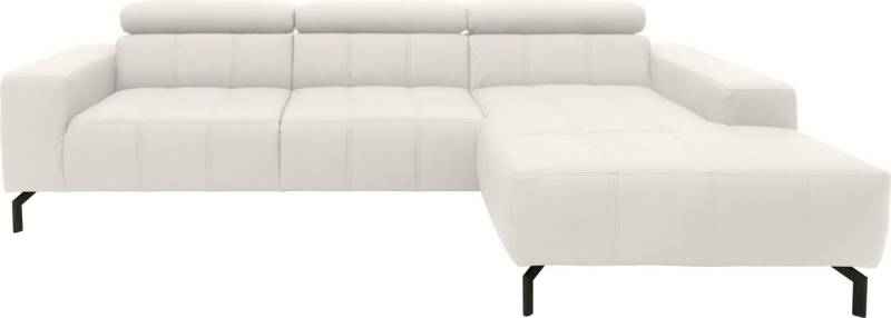 DOMO collection Ecksofa Cunelli tolle Sitznähte als Designelement, fester Sitzkomfort, L-Form, wahlweise mit 6-fach verstellbarer Kopfteilverstellung, bodenfrei von DOMO collection