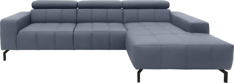 DOMO collection Ecksofa Cunelli tolle Sitznähte als Designelement, fester Sitzkomfort, L-Form, wahlweise mit 6-fach verstellbarer Kopfteilverstellung, bodenfrei von DOMO collection