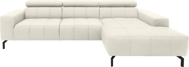 DOMO collection Ecksofa Cunelli tolle Sitznähte als Designelement, fester Sitzkomfort, L-Form, wahlweise mit 6-fach verstellbarer Kopfteilverstellung, bodenfrei von DOMO collection