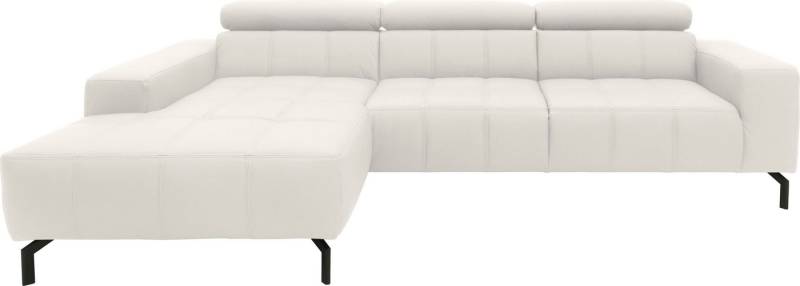 DOMO collection Ecksofa Cunelli tolle Sitznähte als Designelement, fester Sitzkomfort, L-Form, wahlweise mit 6-fach verstellbarer Kopfteilverstellung, bodenfrei von DOMO collection