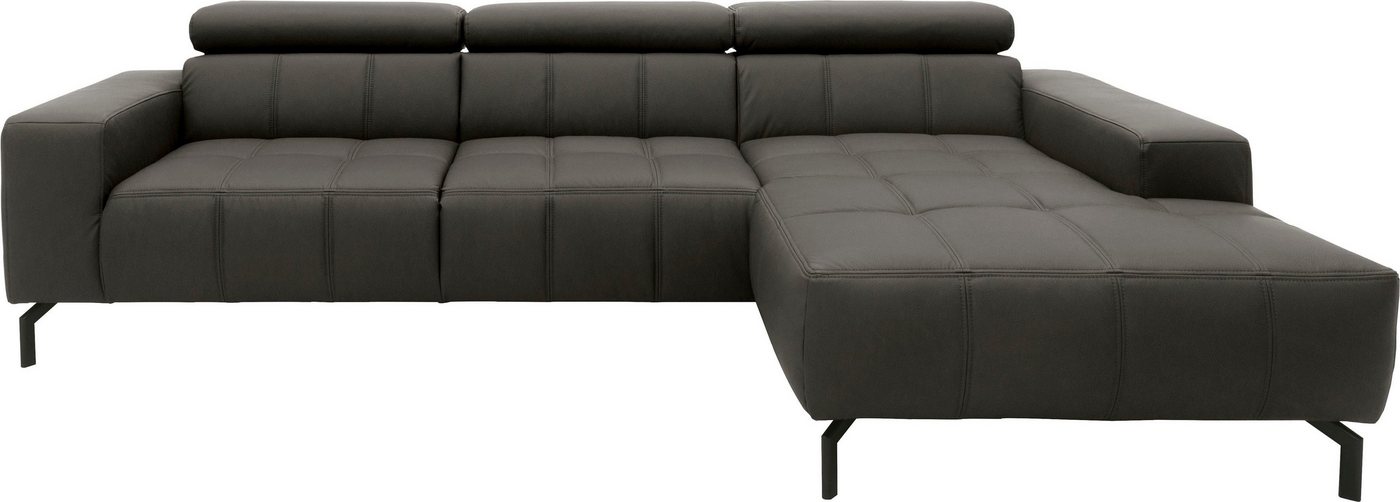 DOMO collection Ecksofa Cunelli L-Form, wahlweise inklusive 6-fach verstellbarer Kopfteilverstellung von DOMO collection