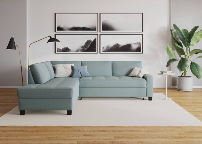 DOMO collection Ecksofa Florentina zeitlos und elegant, Sitznähte als Designelement, L-Form, wahlweise mit Bettfunktion, mit Kontrastnaht, Komfortsitzhöhe 47cm von DOMO collection