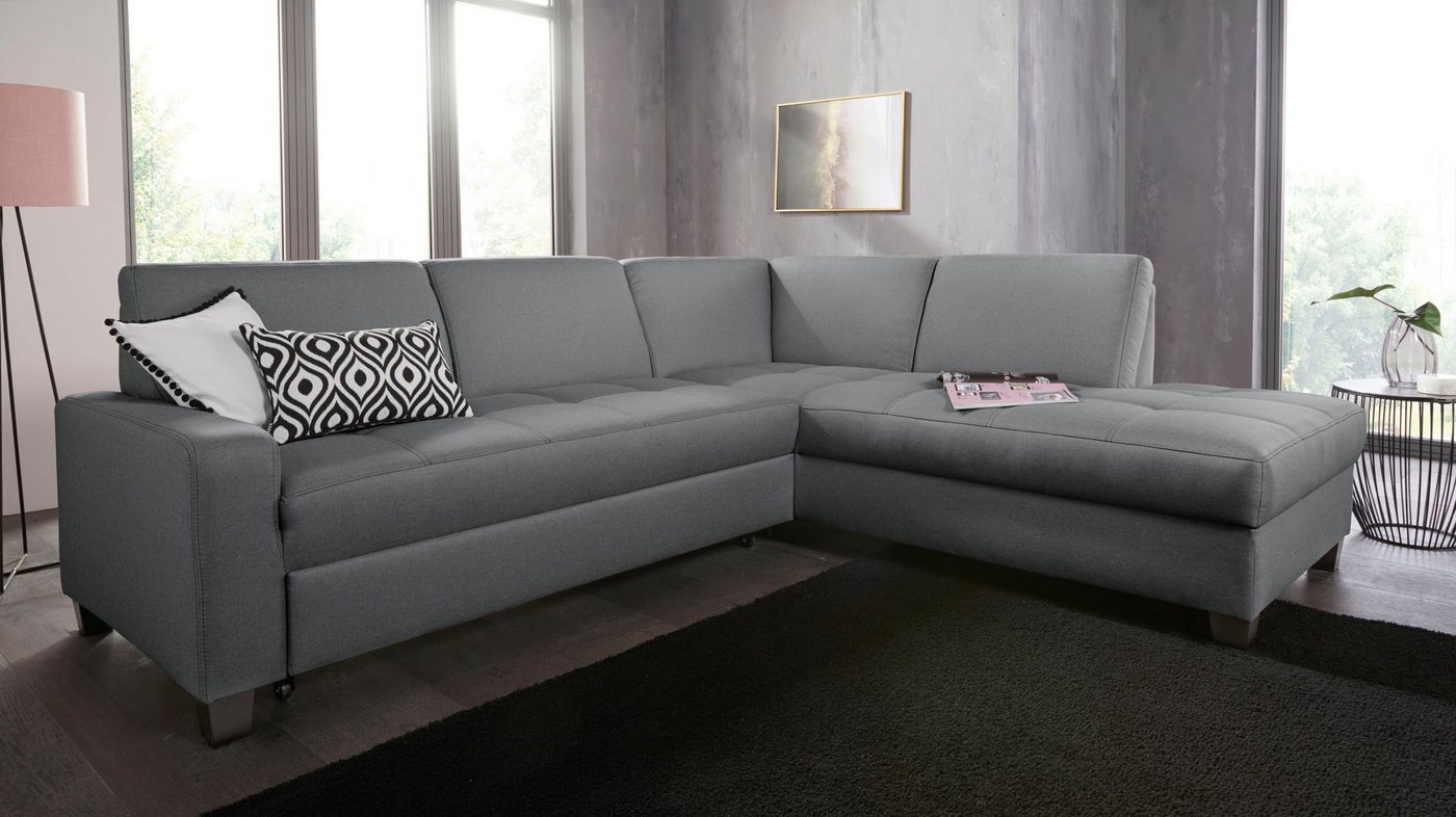 DOMO collection Ecksofa Florentina L-Form, wahlweise mit Bettfunktion, mit Kontrastnaht von DOMO collection