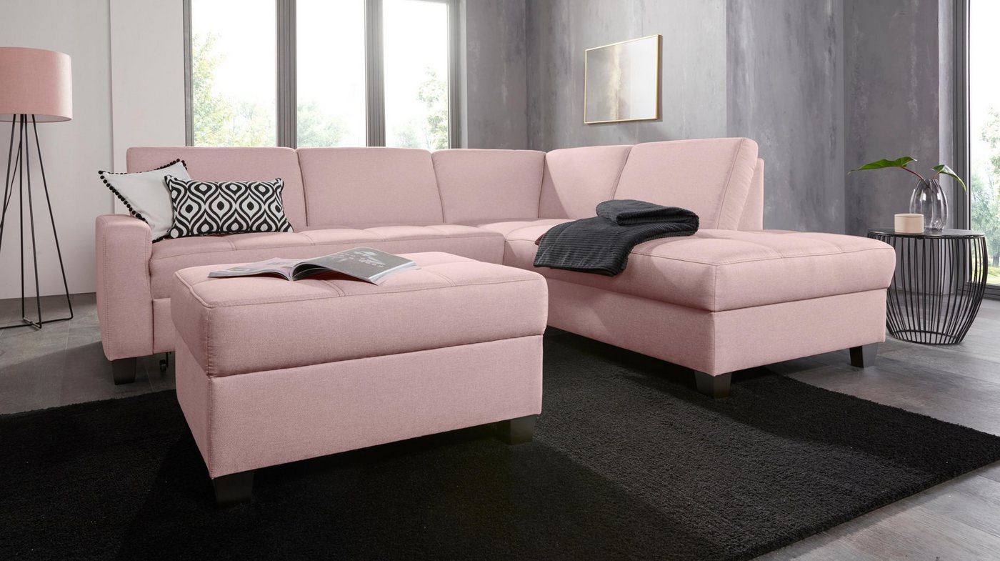 DOMO collection Ecksofa Florentina L-Form, wahlweise mit Bettfunktion, mit Kontrastnaht von DOMO collection