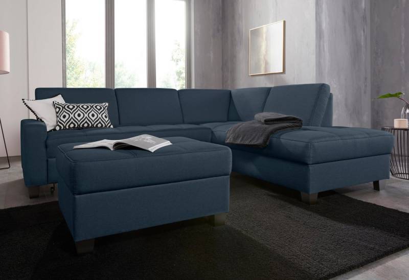 DOMO collection Ecksofa Florentina zeitlos und elegant, Sitznähte als Designelement, L-Form, wahlweise mit Bettfunktion, mit Kontrastnaht, Komfortsitzhöhe 47cm von DOMO collection