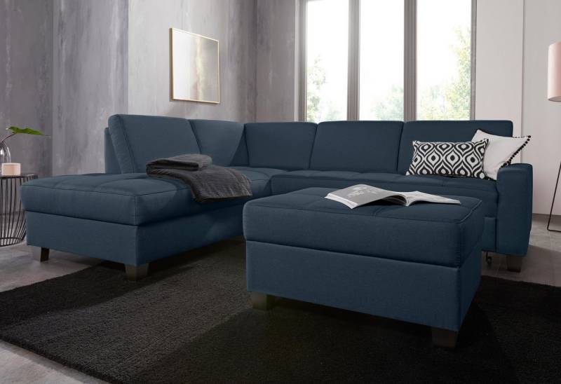 DOMO collection Ecksofa Florentina zeitlos und elegant, Sitznähte als Designelement, L-Form, wahlweise mit Bettfunktion, mit Kontrastnaht, Komfortsitzhöhe 47cm von DOMO collection