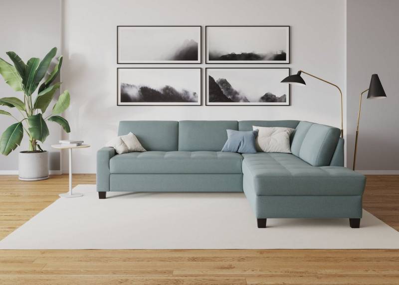 DOMO collection Ecksofa Florentina zeitlos und elegant, Sitznähte als Designelement, L-Form, wahlweise mit Bettfunktion, mit Kontrastnaht, Komfortsitzhöhe 47cm von DOMO collection