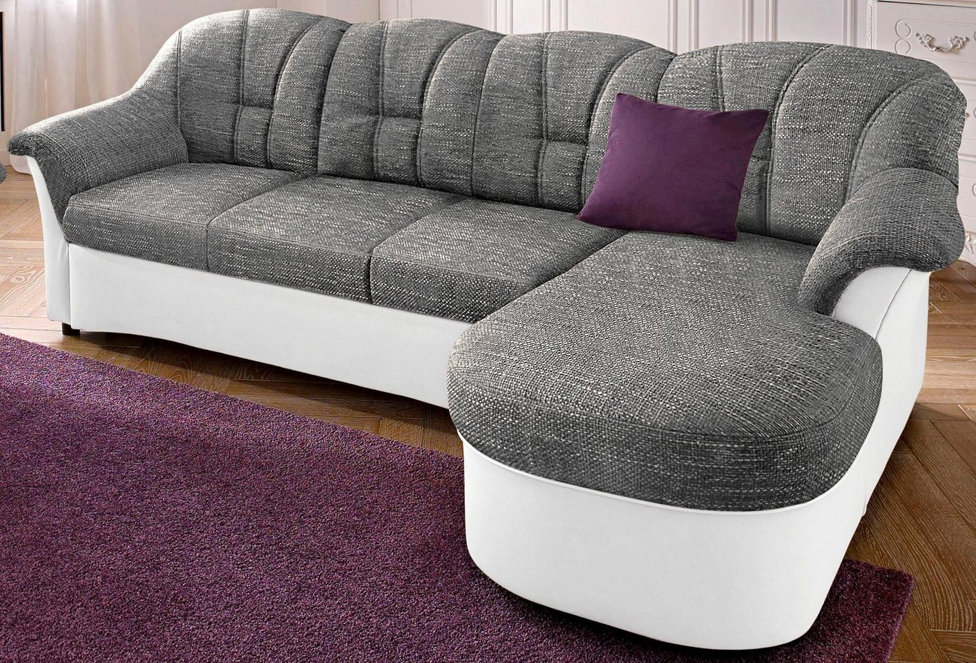 DOMO collection Ecksofa Flores Schlafsofa, B/T/H: 233/142/86 cm, L-Form, wahlweise mit Bettfunktion, wahlweise mit Federkern, auch in Leder von DOMO collection